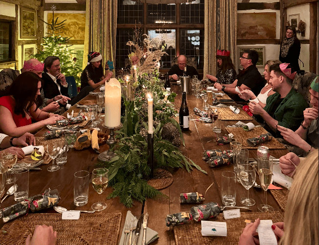 Dessert bar styled for Unrooted Christmas event