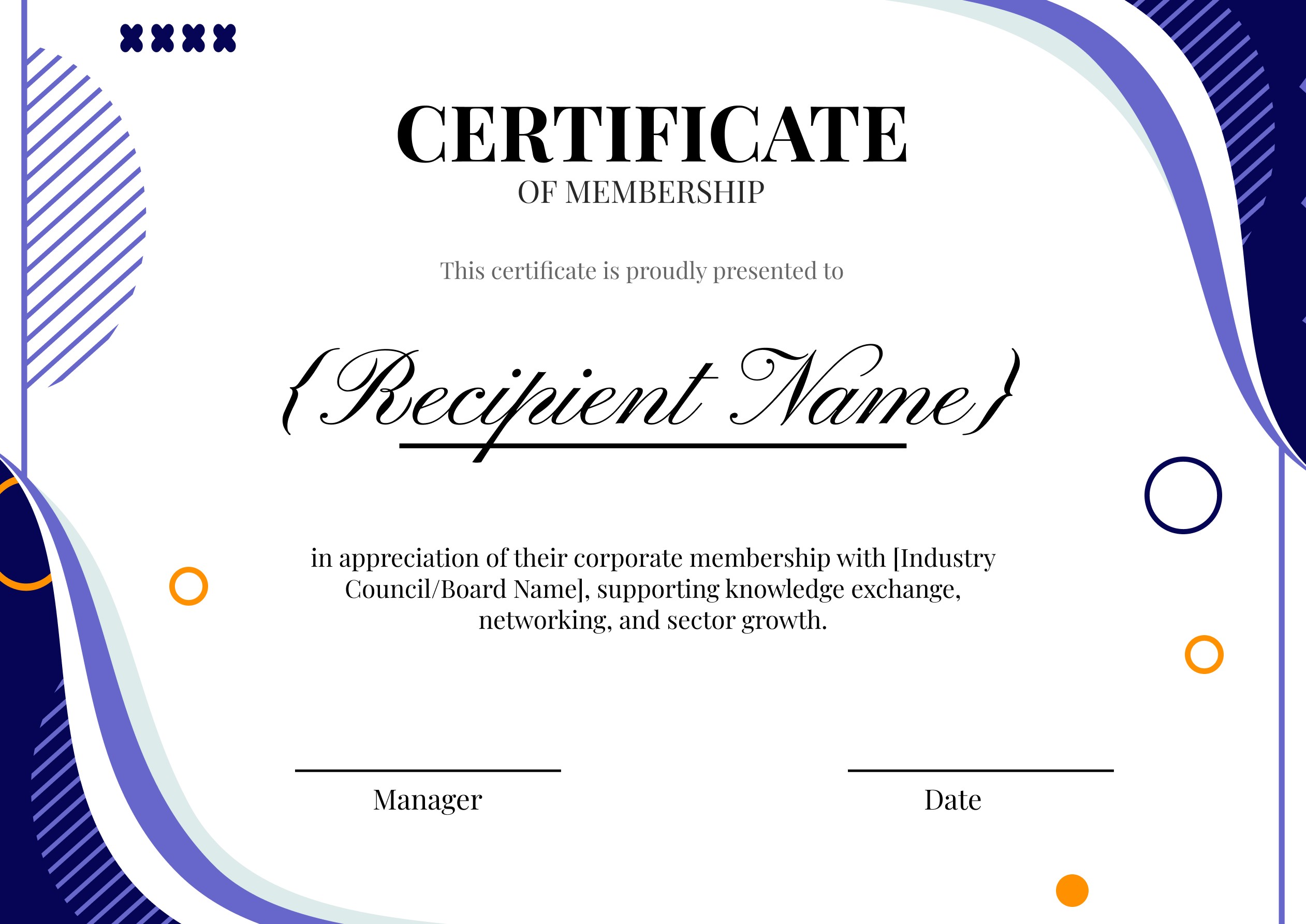 Wauld - Contemporary certificate of membership for professional use