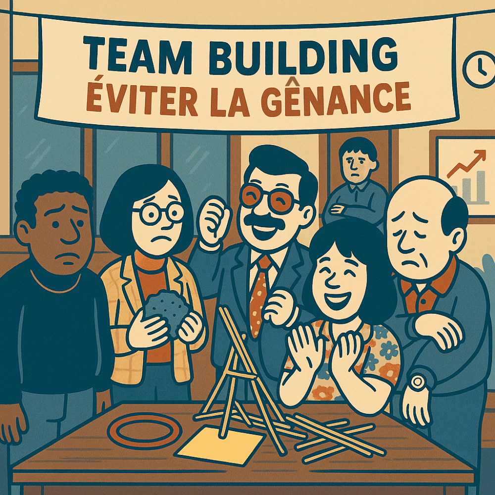 équipe en plein malaise collectif pendant un team building râté
