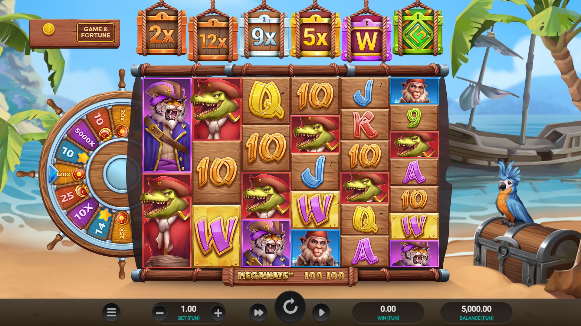 Wild Buccaneers Megaways — capture du jeu (Four Leaf Gaming / Relax Gaming)