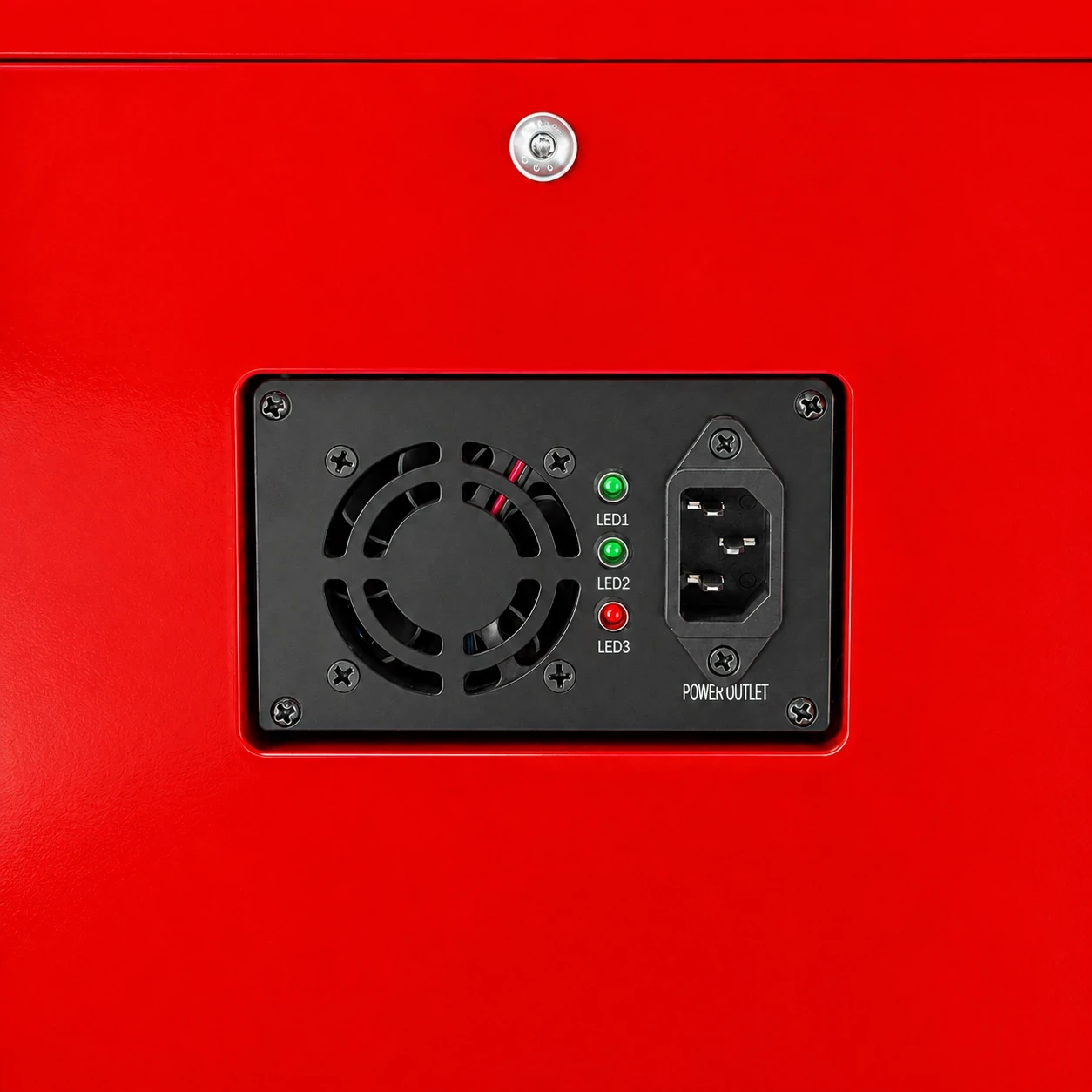 Integrated charging port with cooling fan and power indicator lights