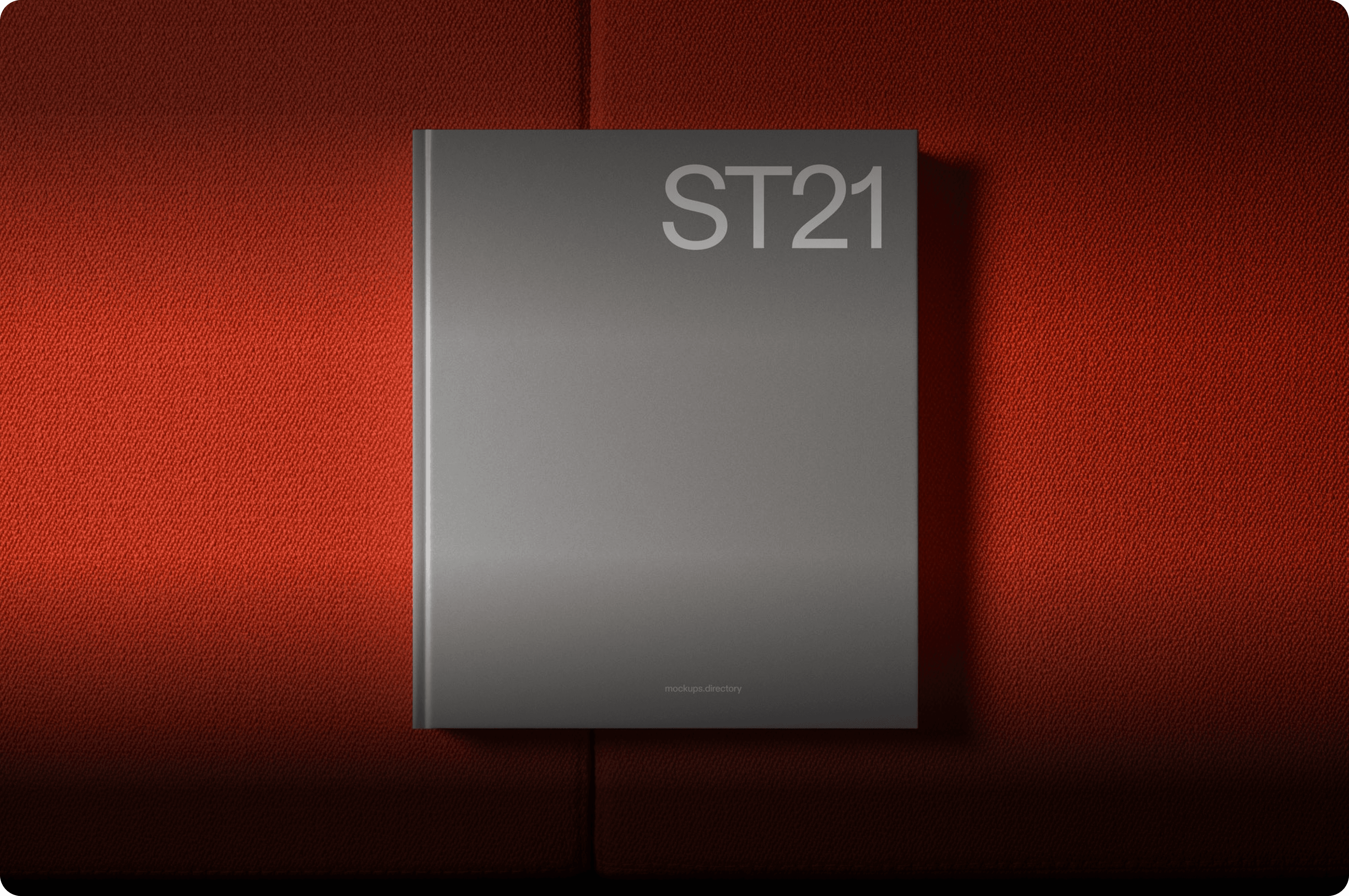 Professional tablet screen mockup on a vibrant red fabric background for digital