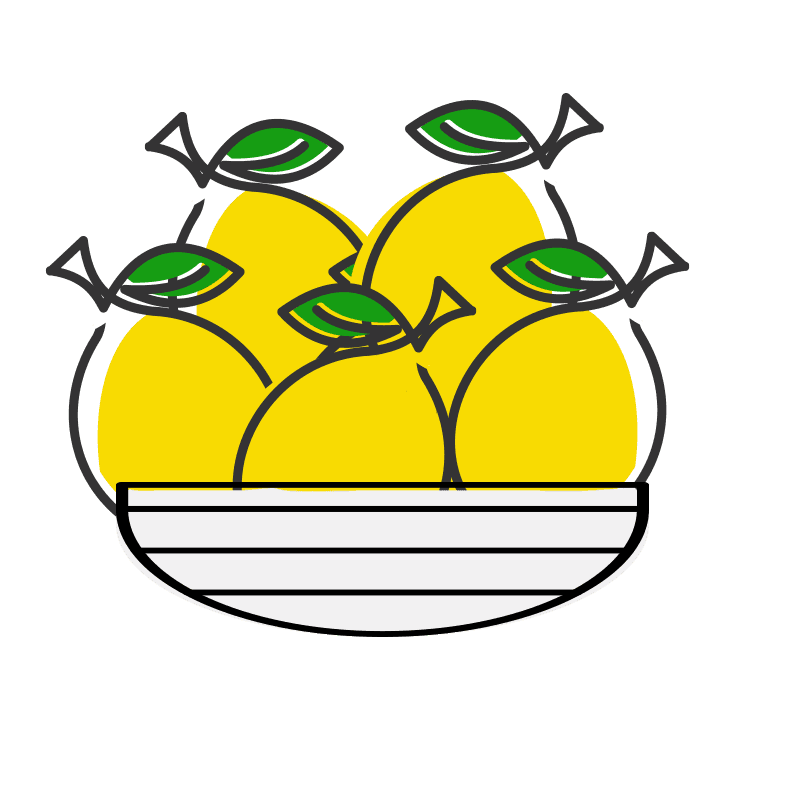 Ilustración de un basquet con limones, que forma parte del branding de la compañía Mind in Lemon