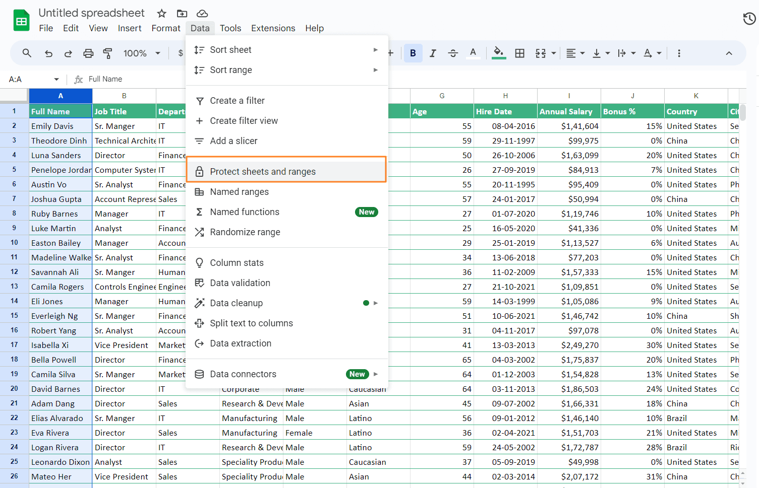 Navigate to "Data"