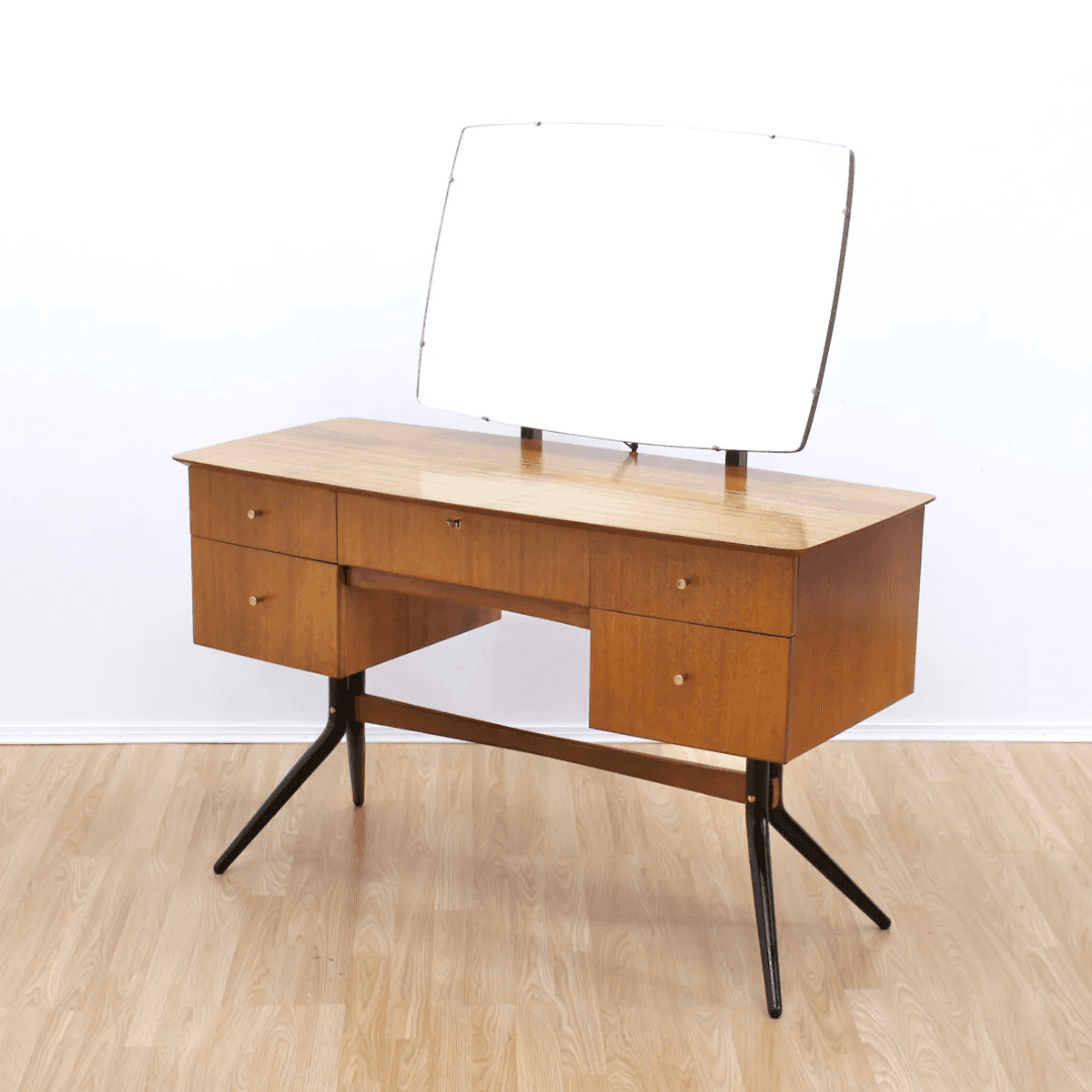 An upcycled wooden vanity unit 