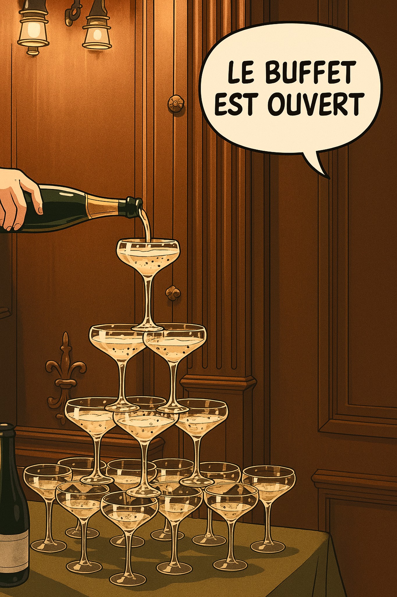 Woman in red outfit poses by a red telephone booth.