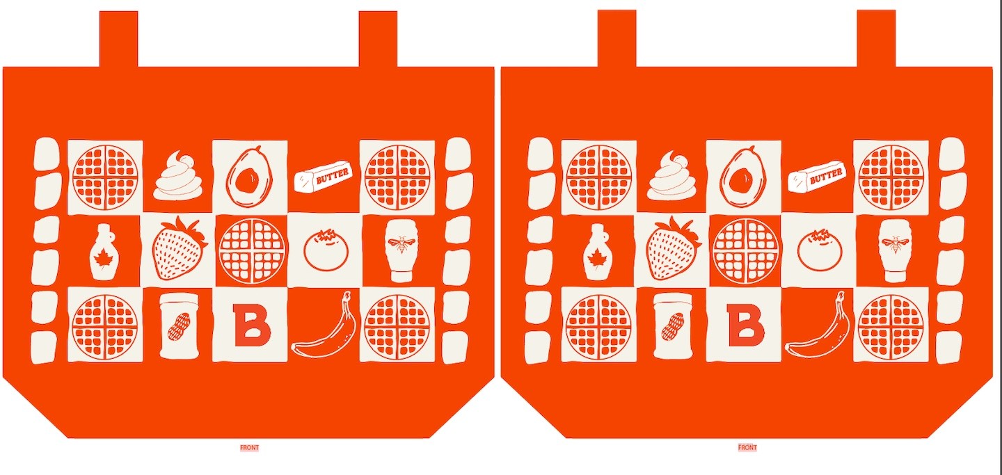 Banza Waffles Swag Design Tote bad design Topping illustrations