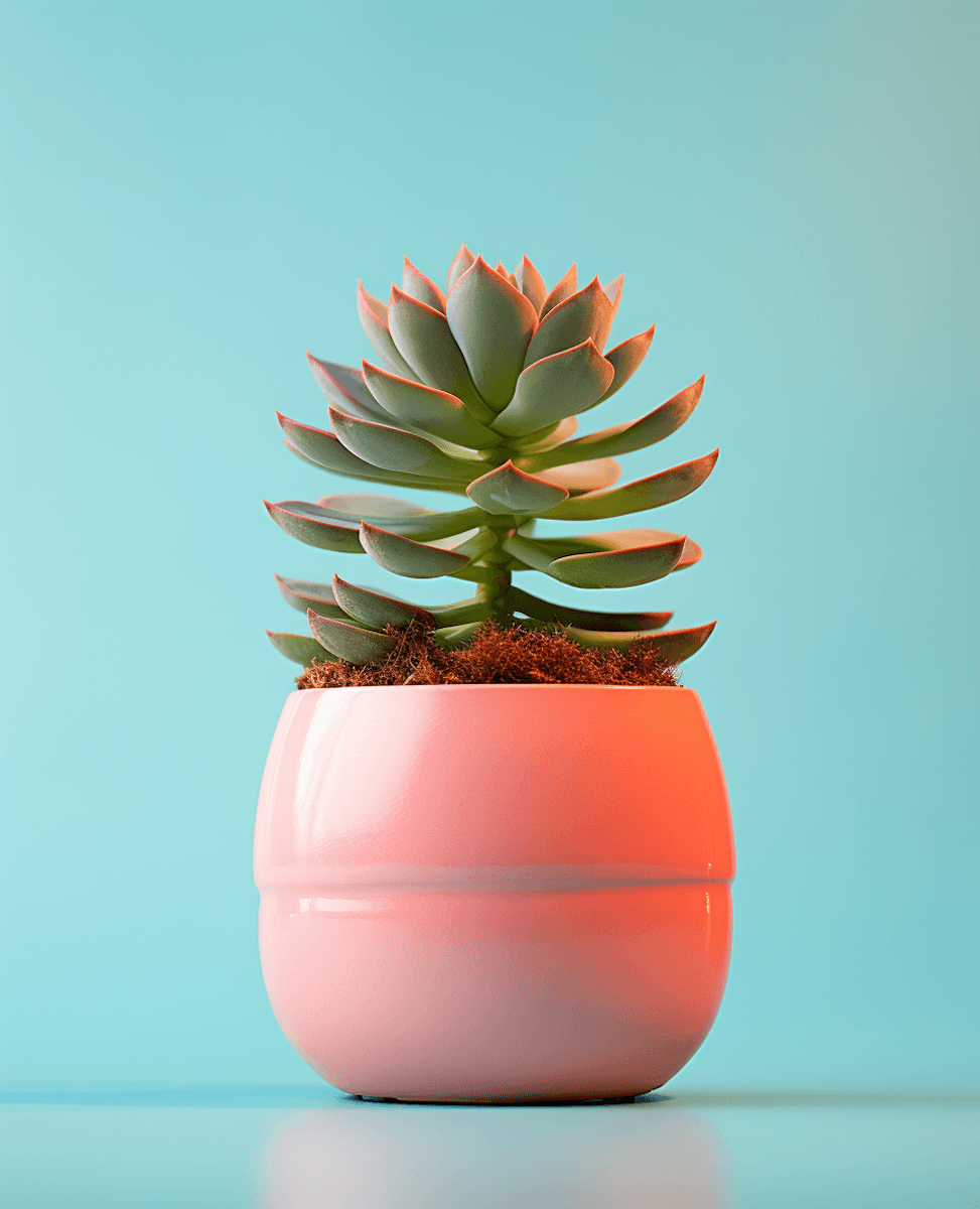plant in coral pot