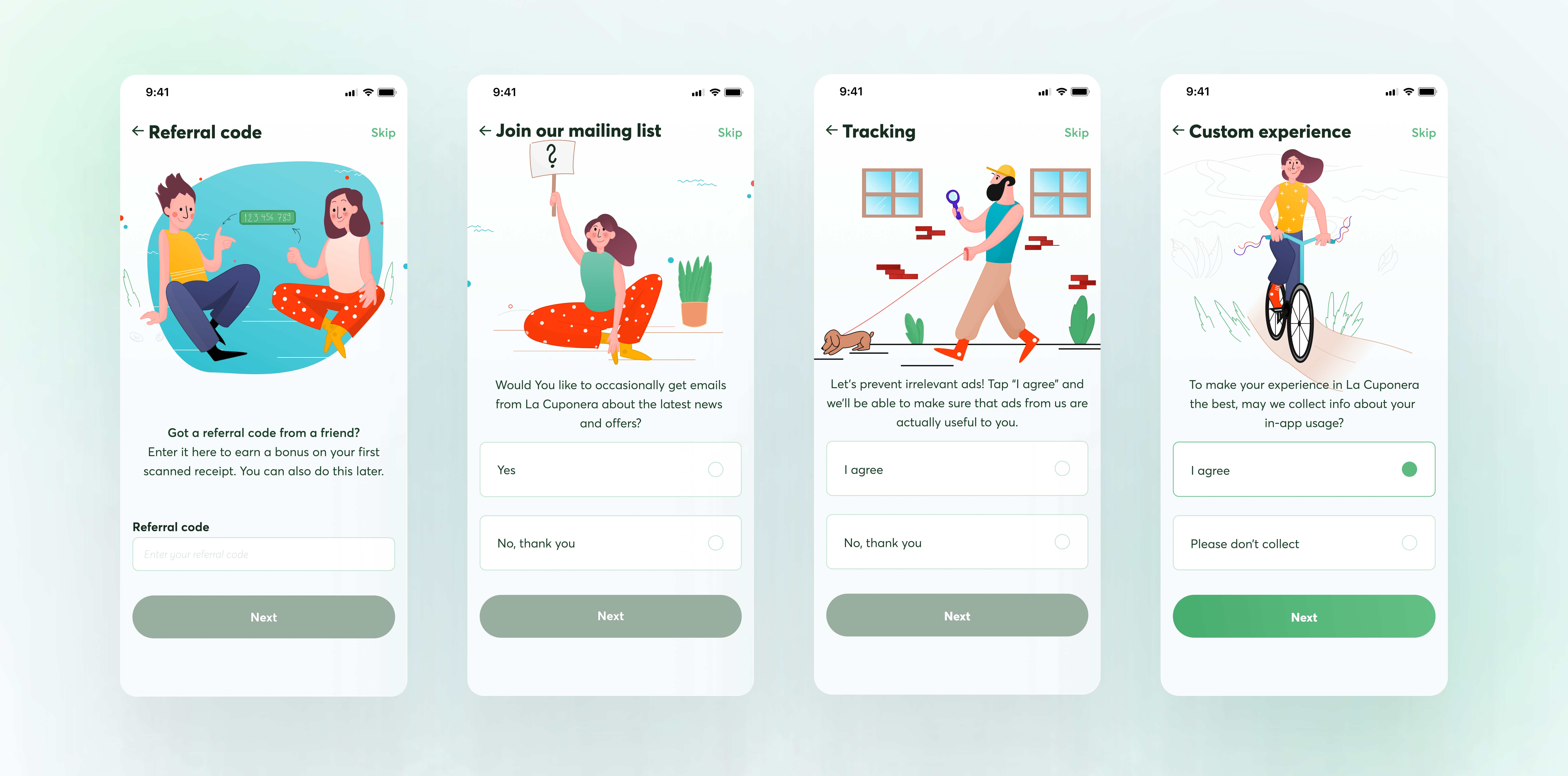 Prototype Preferences for mobile coupon cashback application