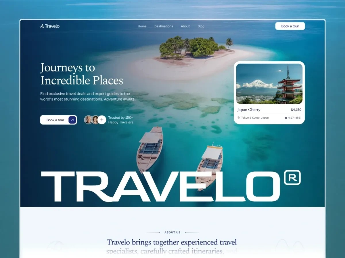 Image of a travel website template