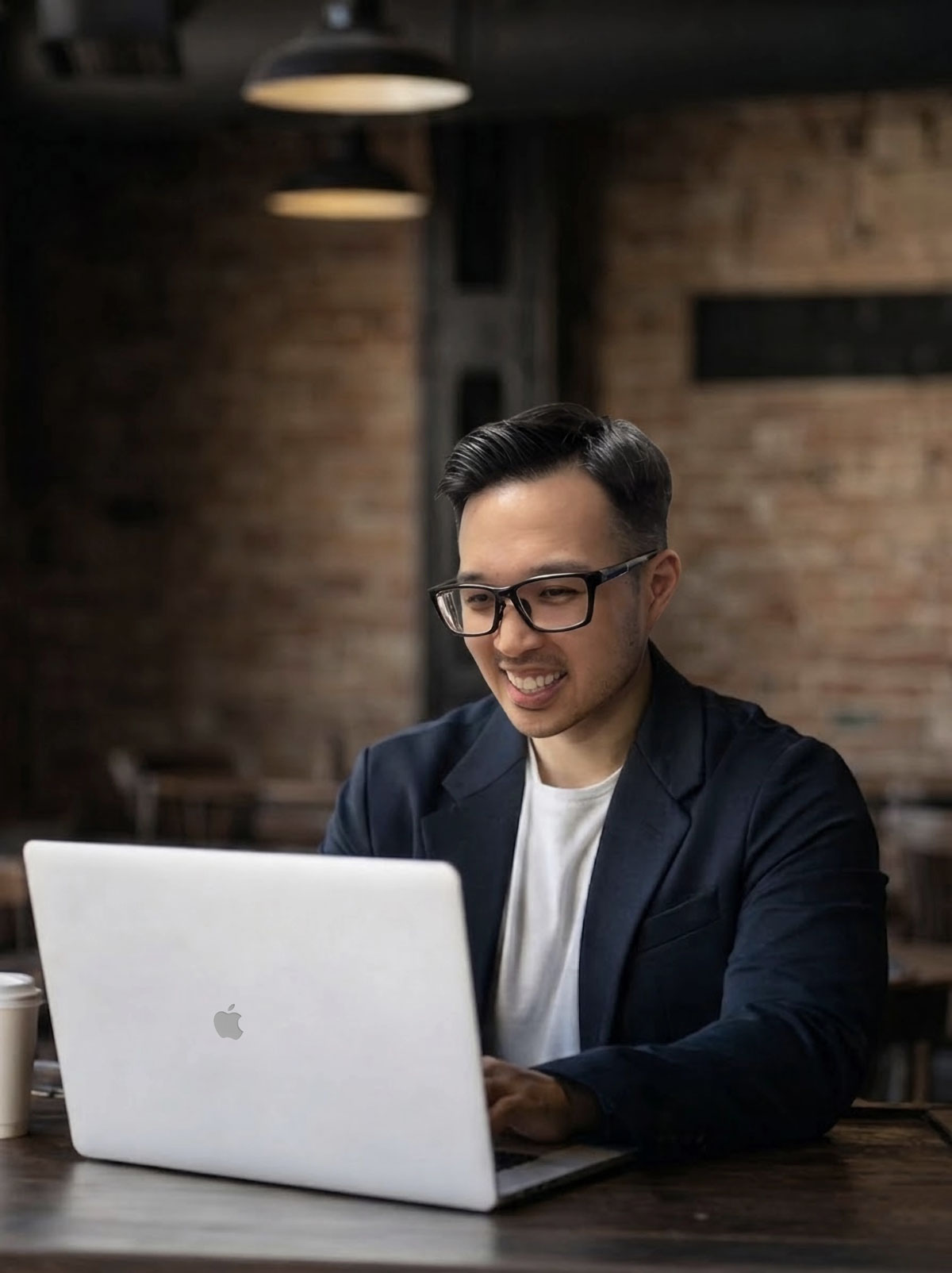 Portrait of portfolio creator – back view