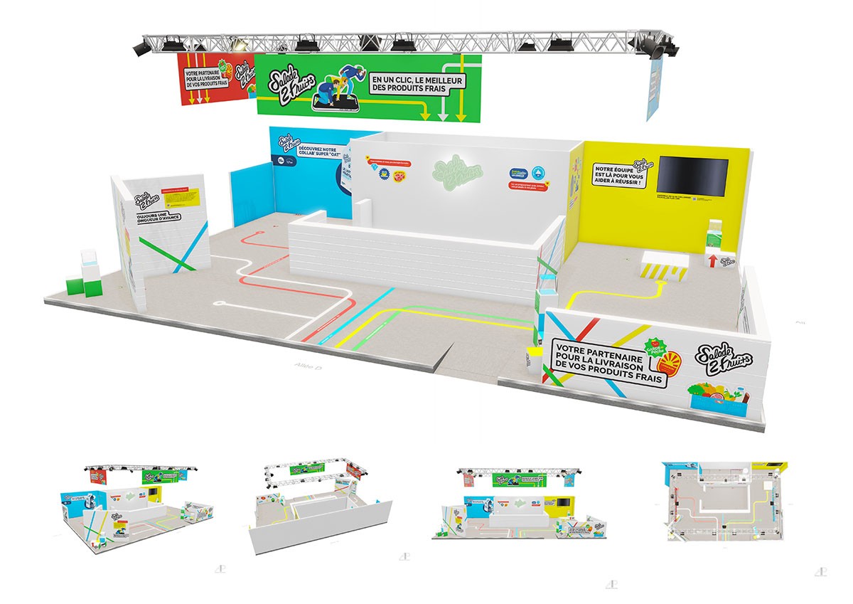 Plan 3D du stand Salade 2 Fruits