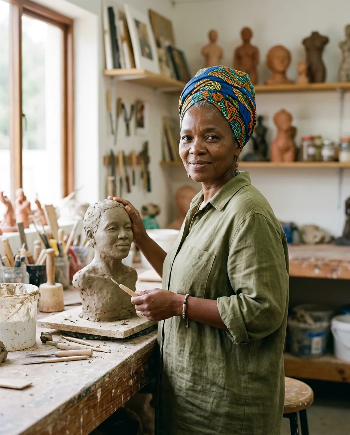 Portrait of Lerato Sibanda in the studio