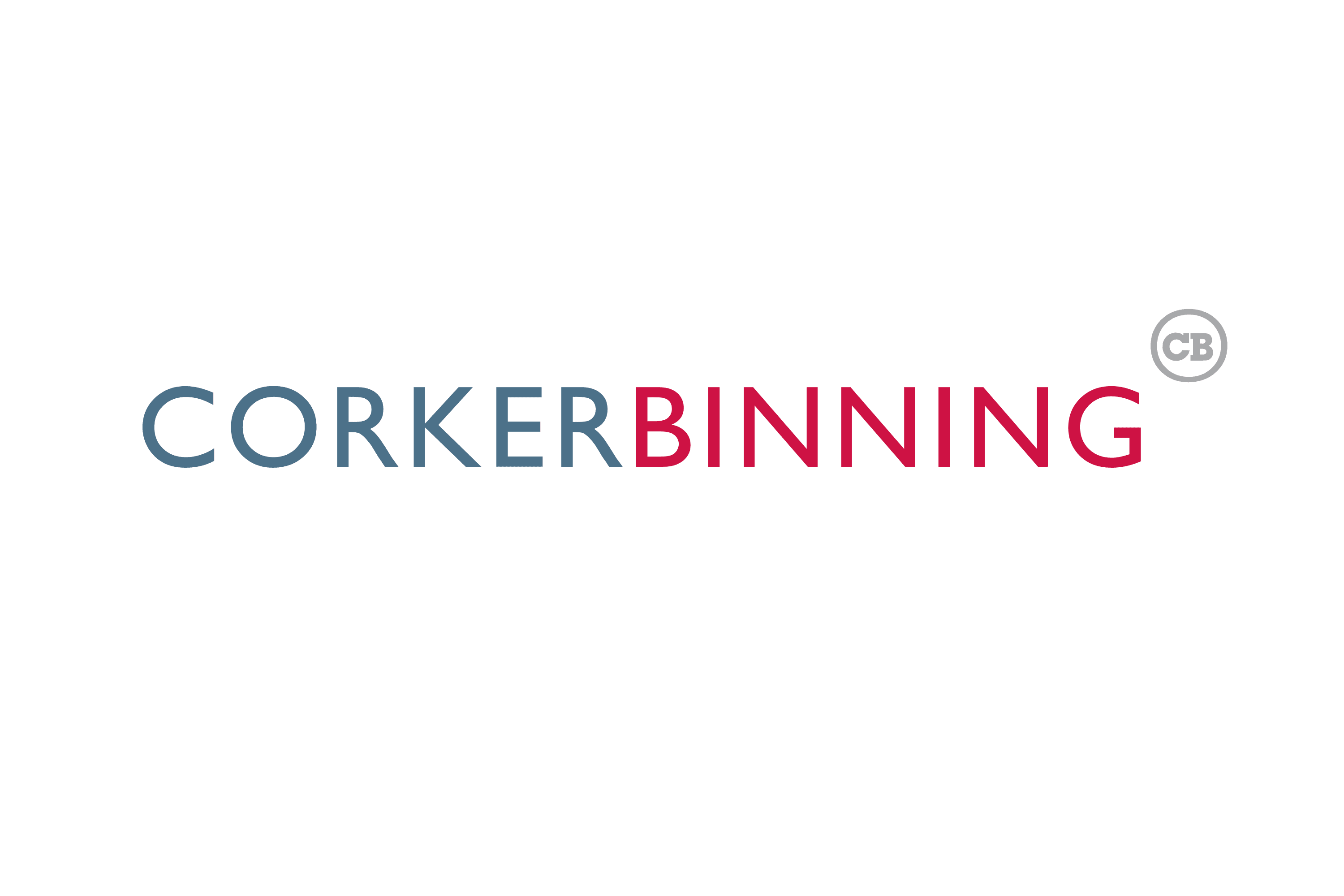 Corker Binning brand logo design on white 