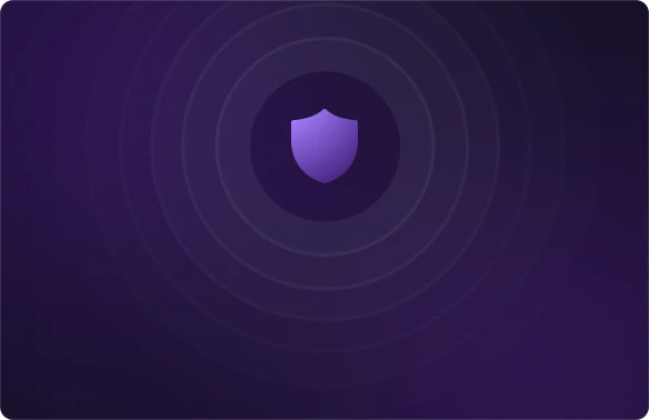 A shield on a purple background