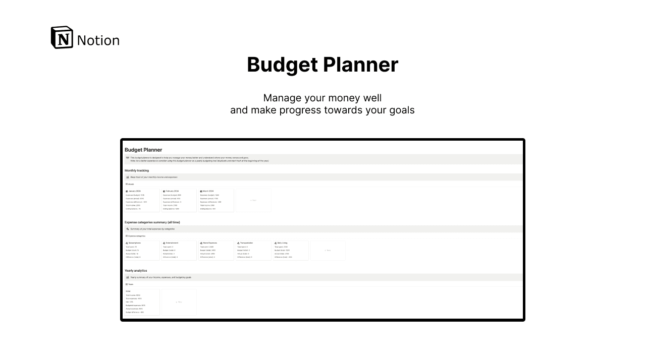 Best 10 Notion Budget Templates