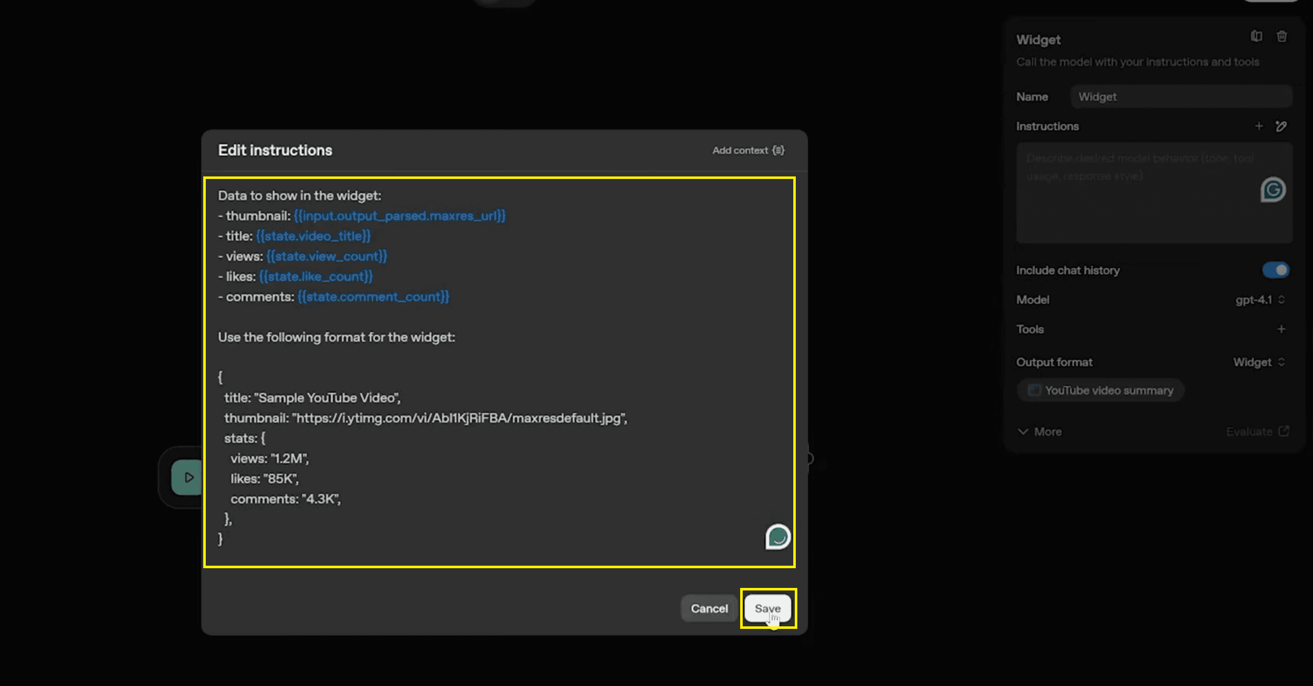 widget instructions...
