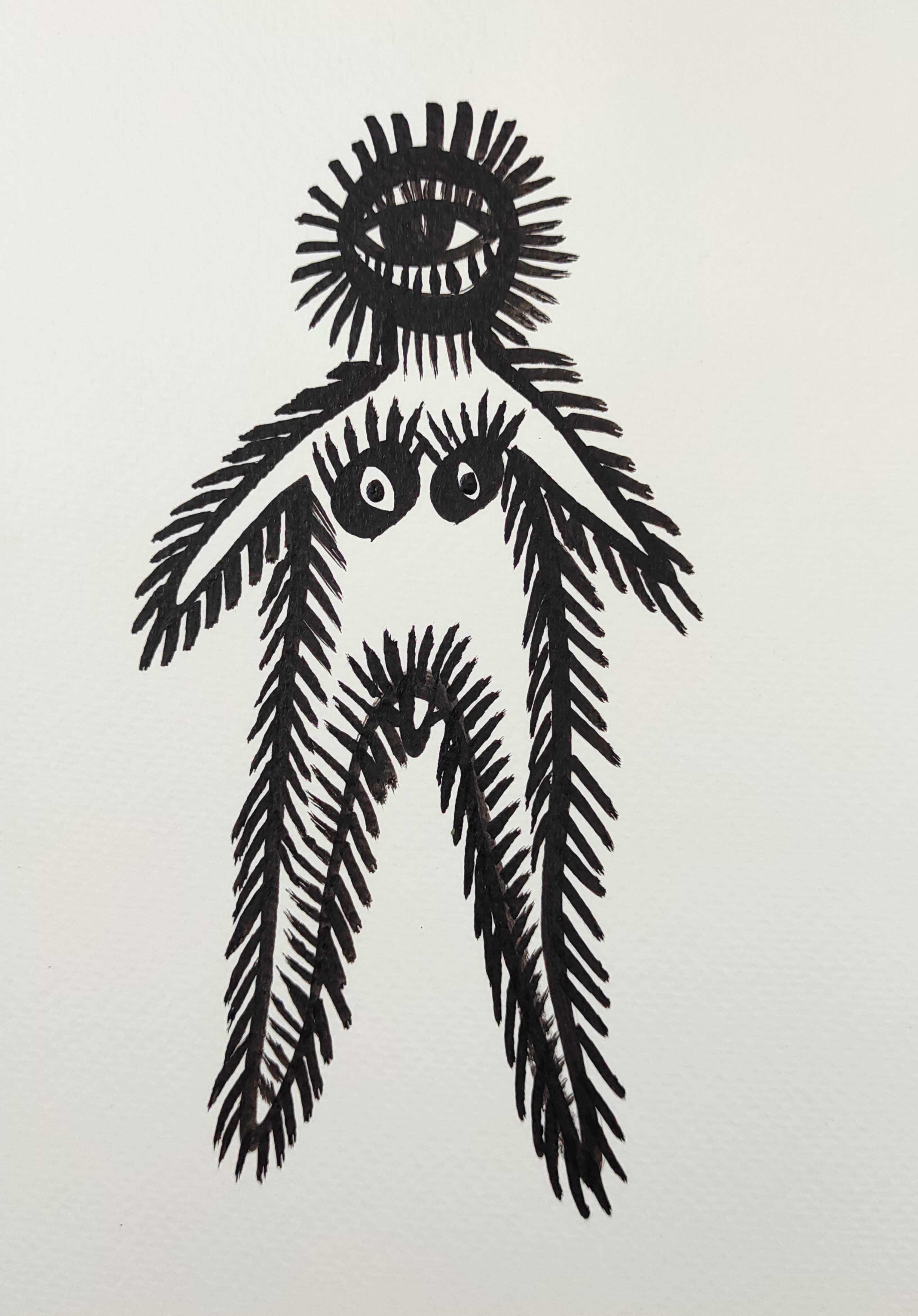 herd of sheep on road painting