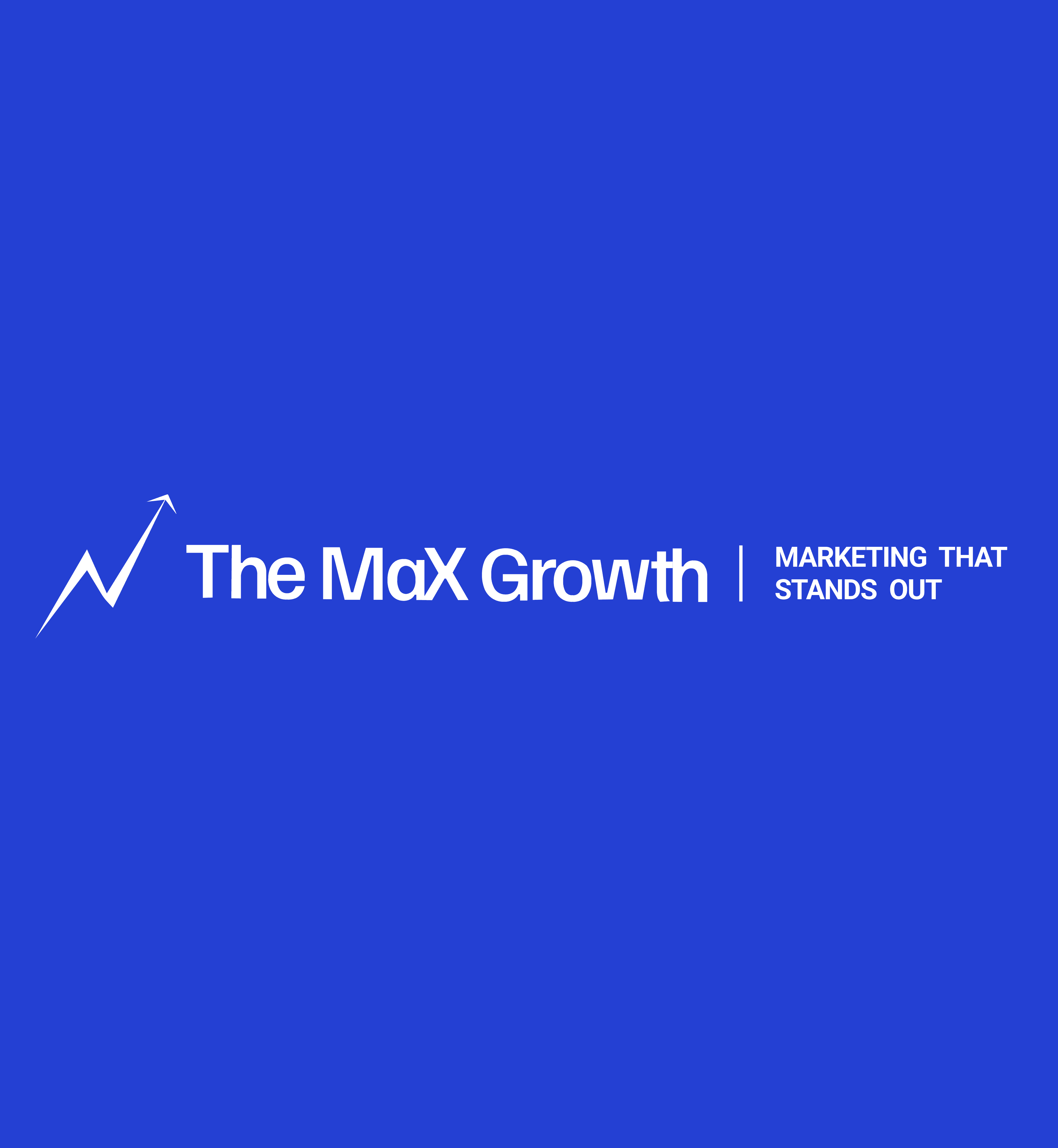 The Max Growth agency logo with Business card upward growth arrow, Creative Marketing & Digital Growth Agency