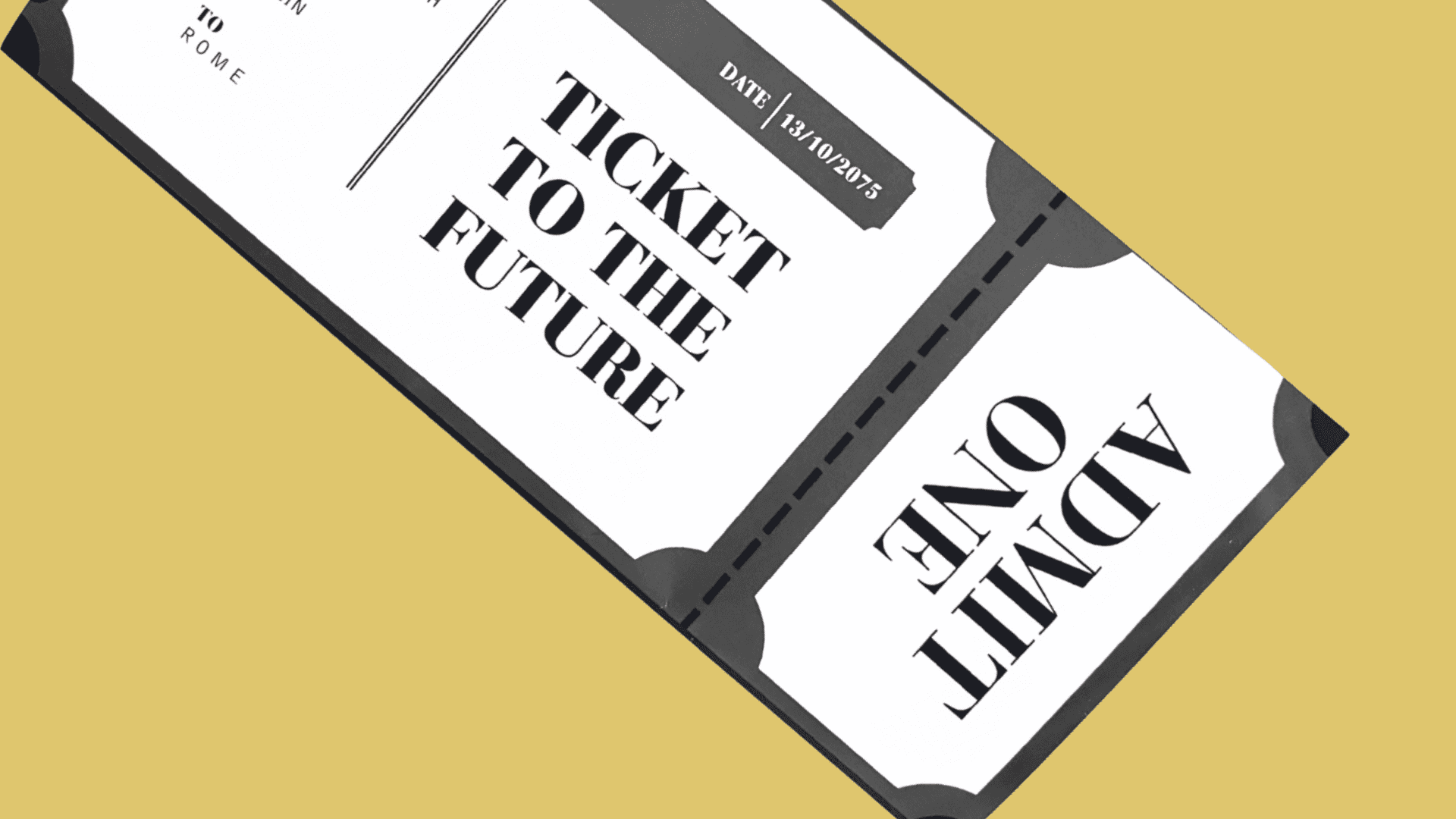 Spekulatives Artefakt eines Zugtickets 2075 im Rahmen des Projekts "Temporal Ecospheres"