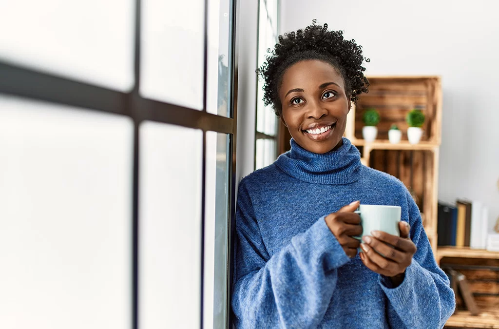 Woman drinking coffee