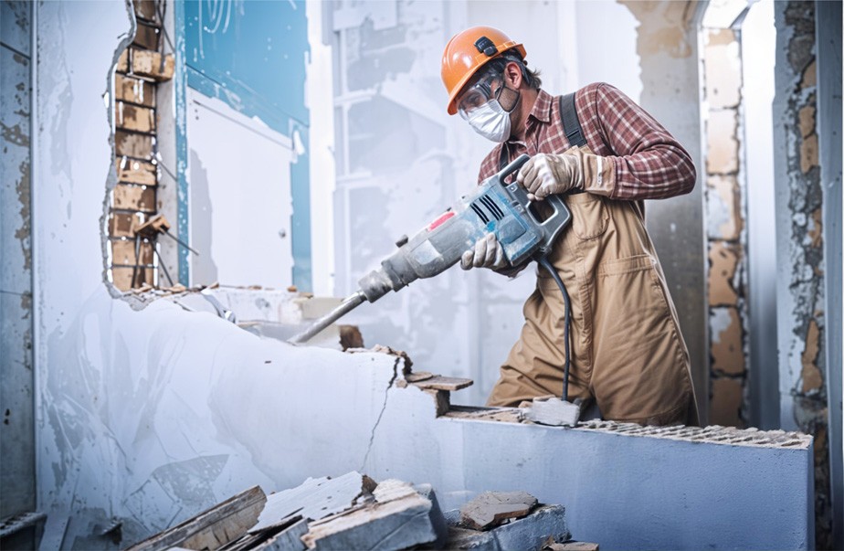 Demolition picture of house during renovation