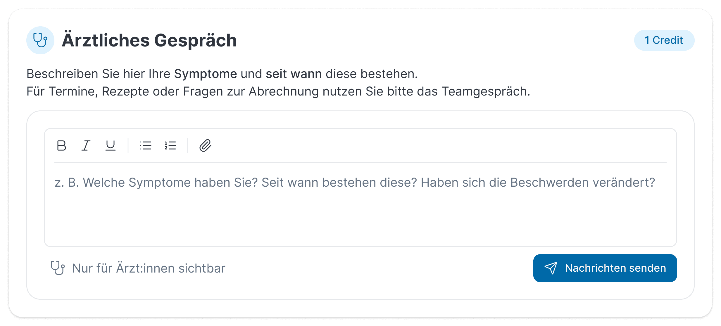 37.clinic - Ärztliches Gespräch Anfrage