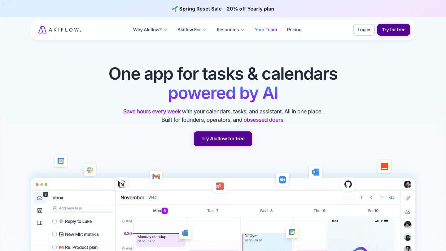 Akiflow task consolidation and calendar app