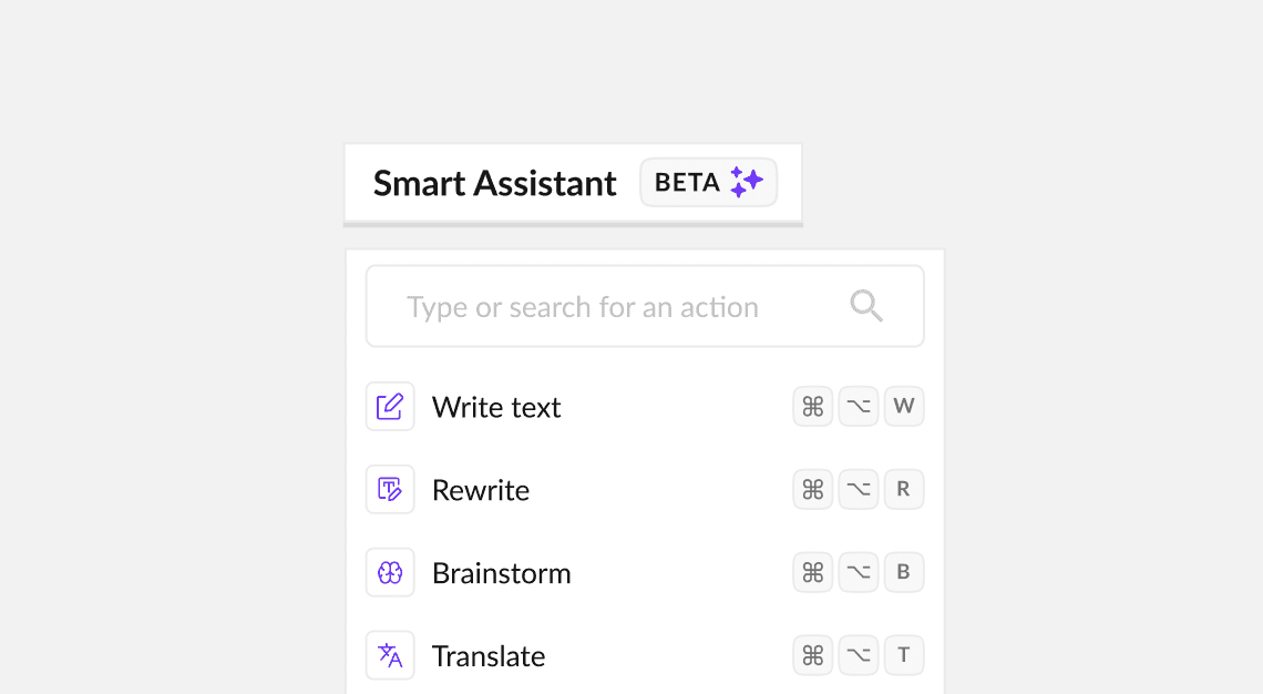 Tekst schrijven met AI Smart Assistant