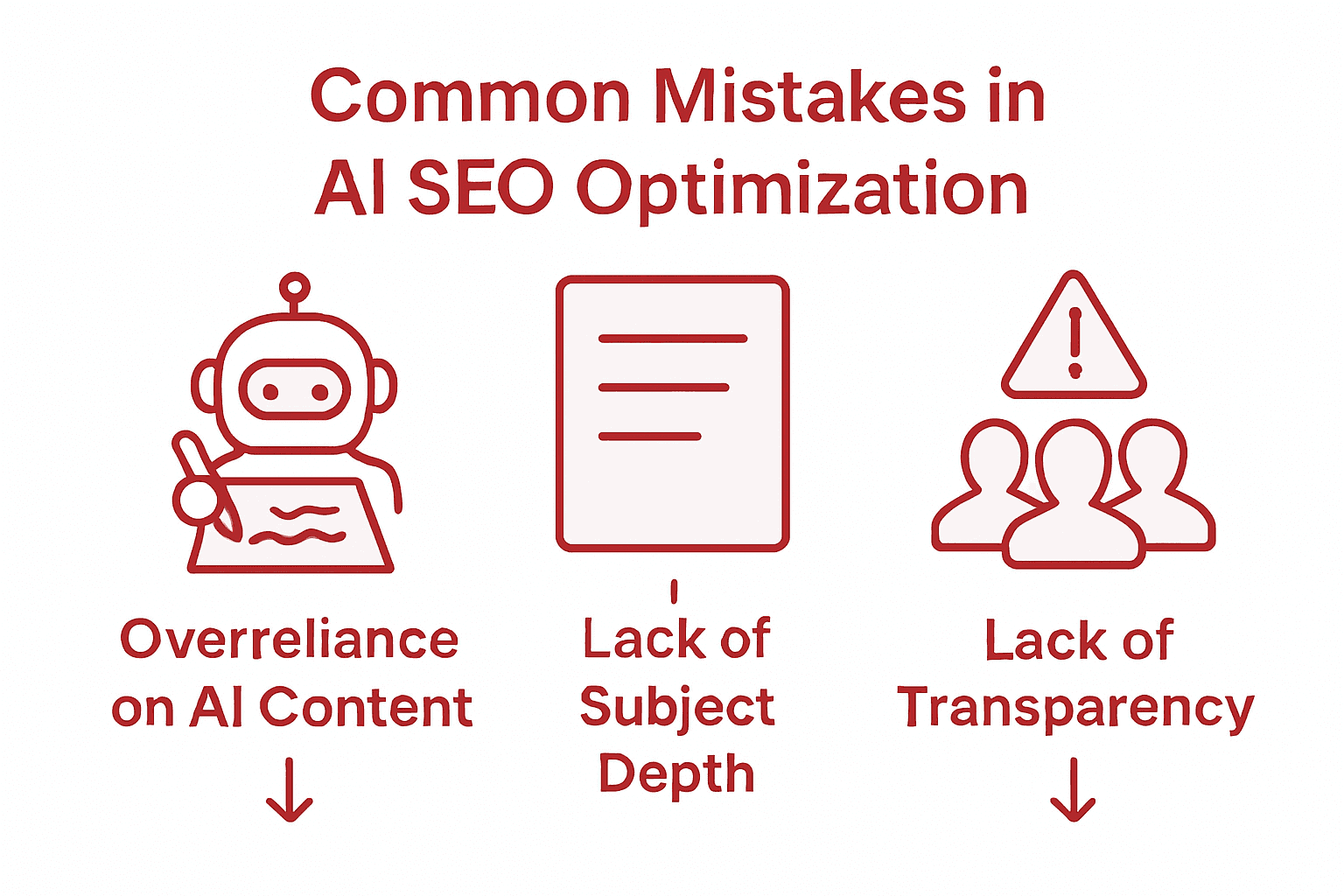 Infographic on common AI SEO mistakes