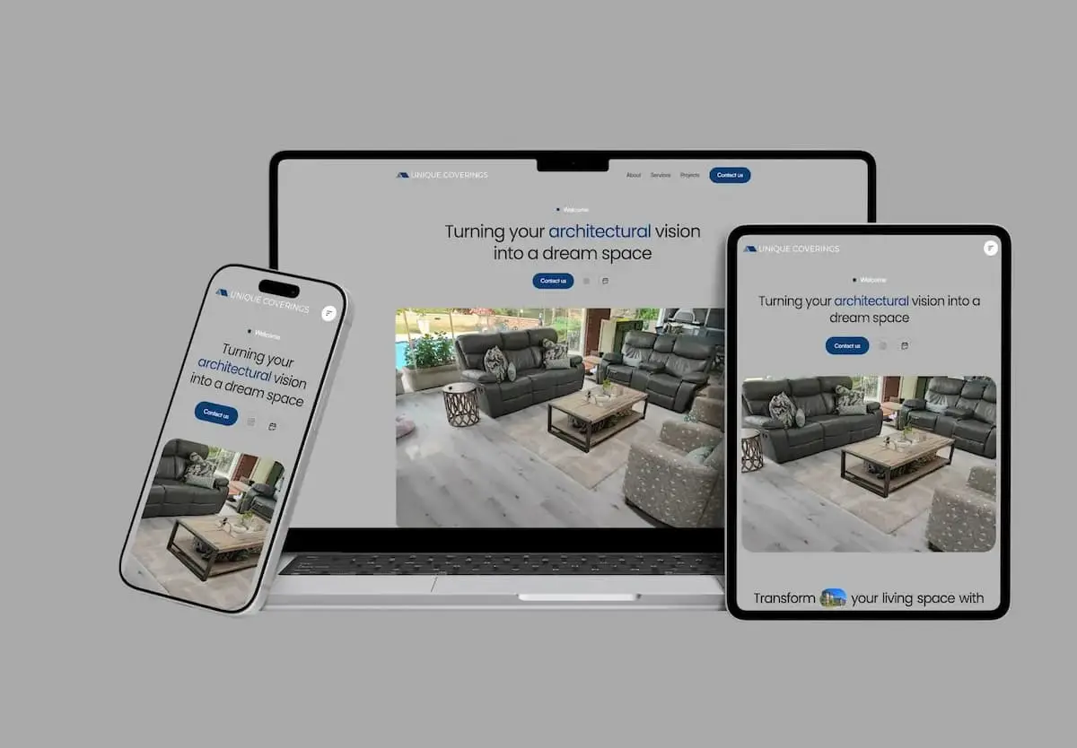 Showcase of HomeReno website on laptop,tablet and phone