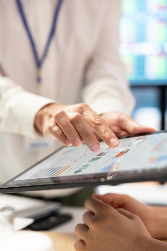 Thumbs up from lab technician for successful chemical delivery
