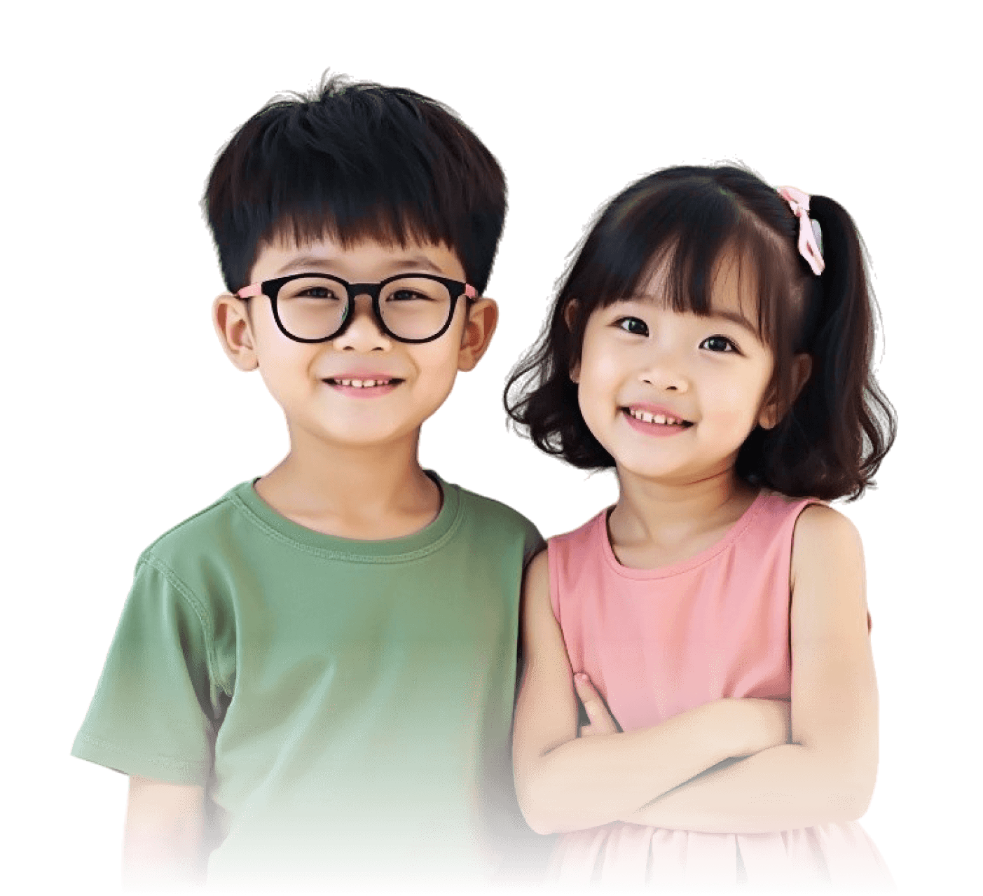 一個男和一個女小童