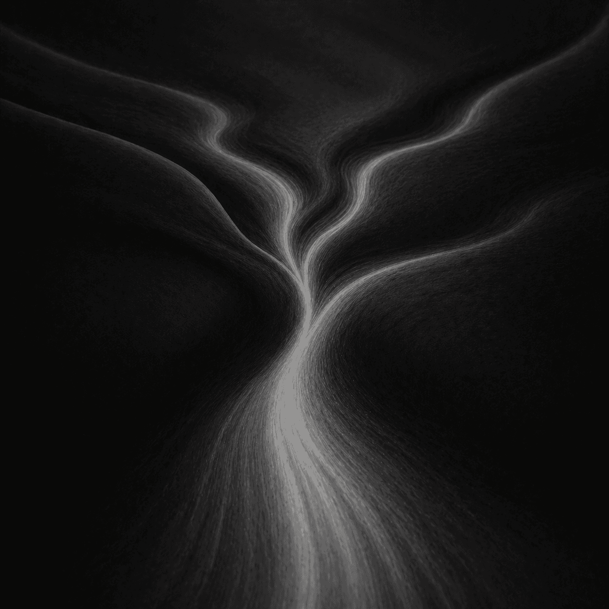 A high-contrast abstract form with radiating light and layered curves, visualizing global reach, open access, and unrestricted browsing.