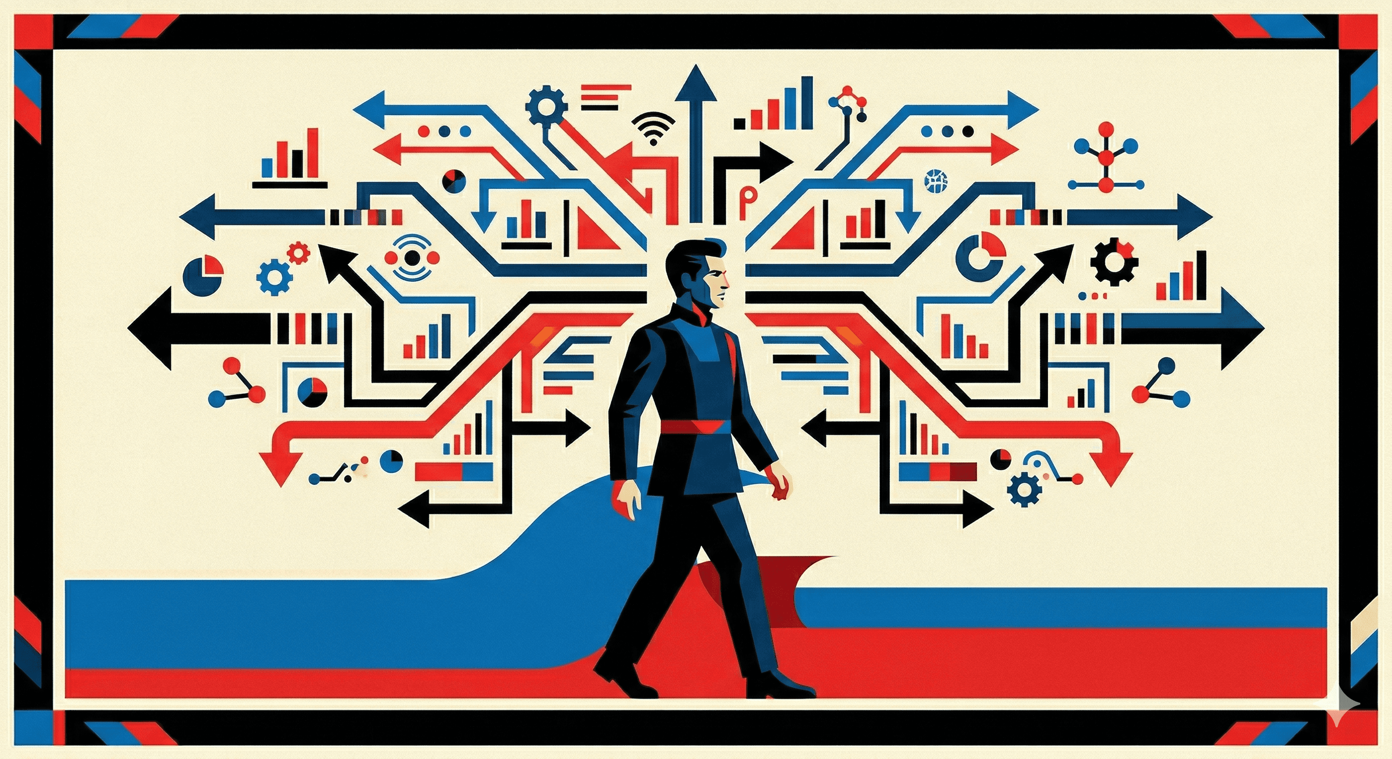 a person with an algorithm imagery on the background