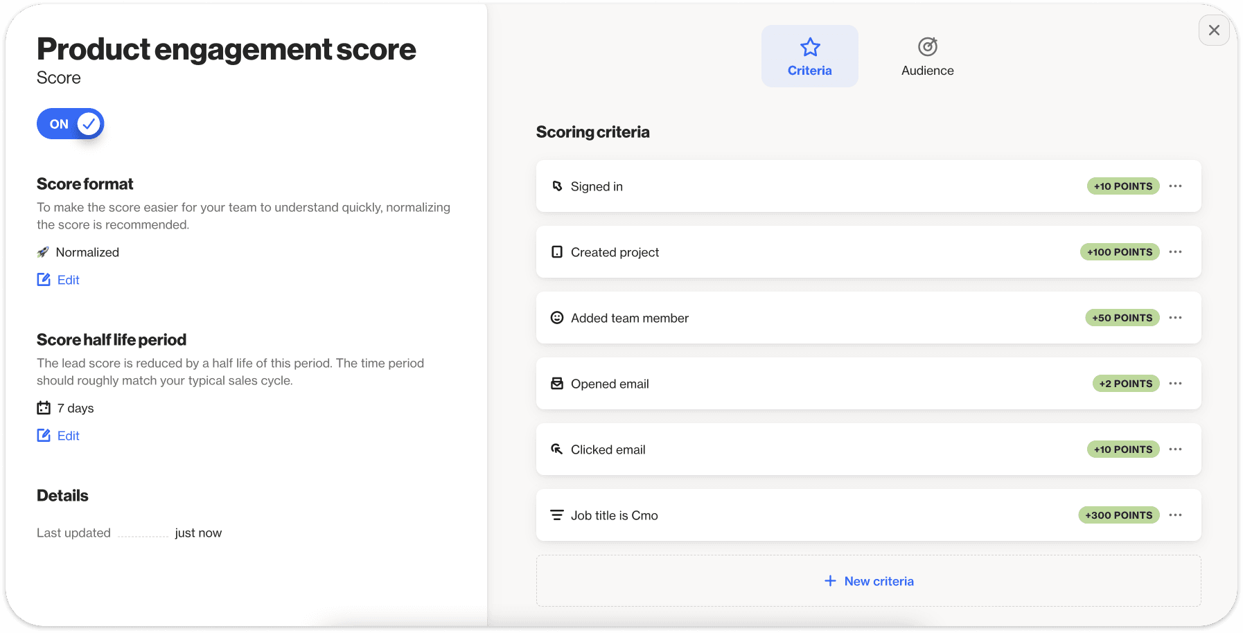 Ortto’s Scores feature