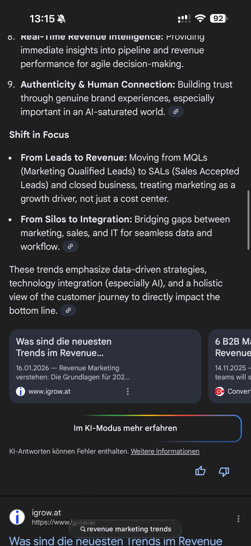 Revenue Marketing Trends Zitierung iGrow.at 3