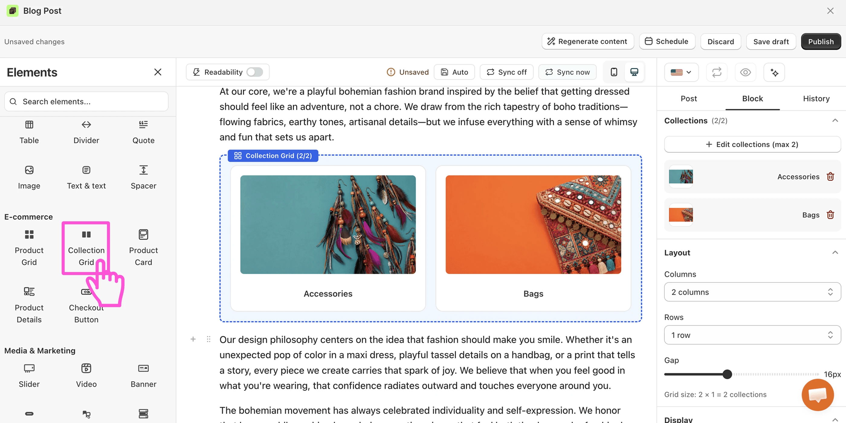 How to add products to Shopify blog posts