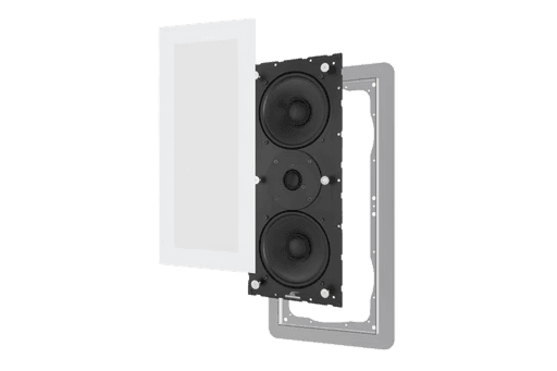 Black smart home device with screen showing time and temp