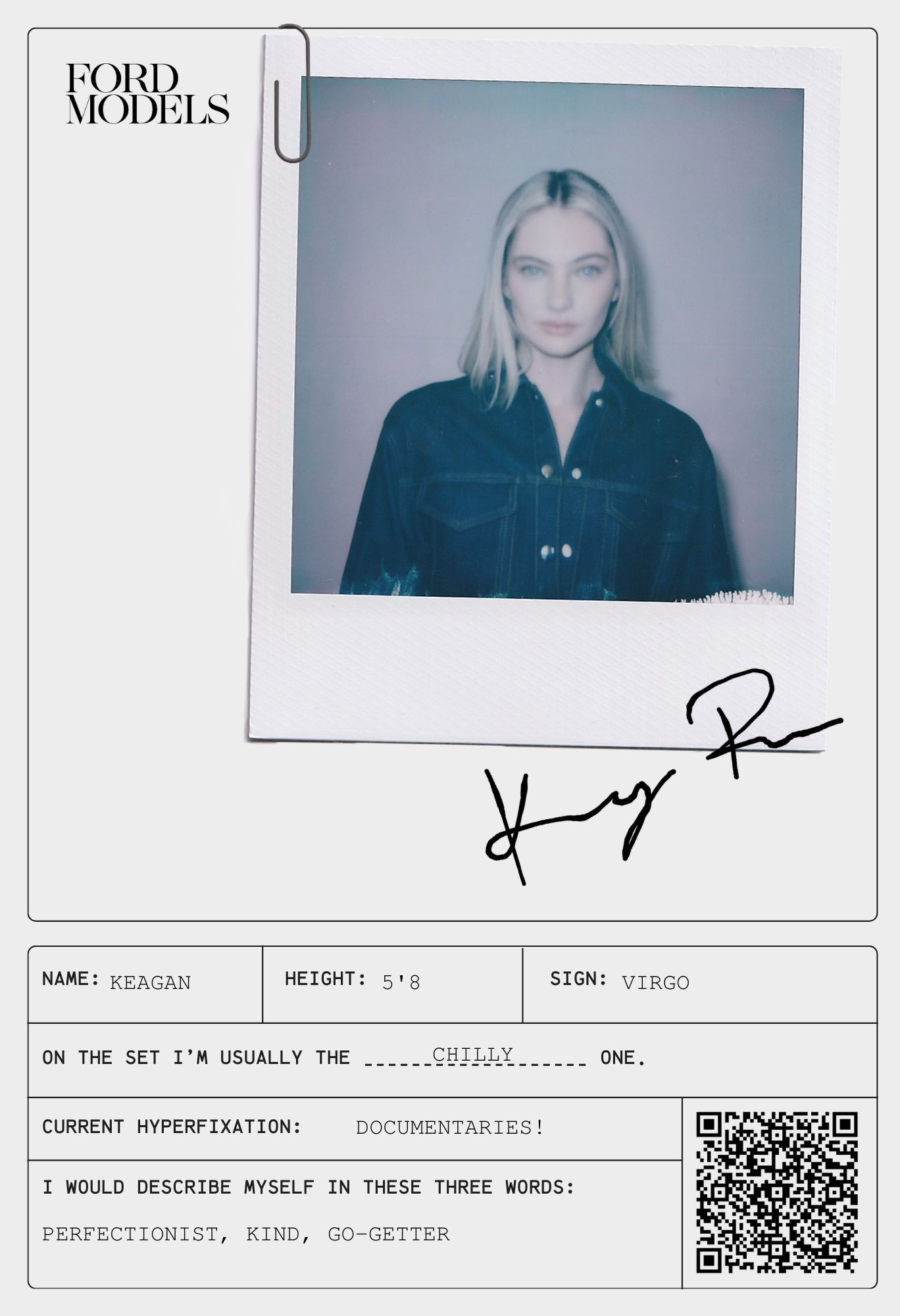 Woman with fur stole and jeans from above