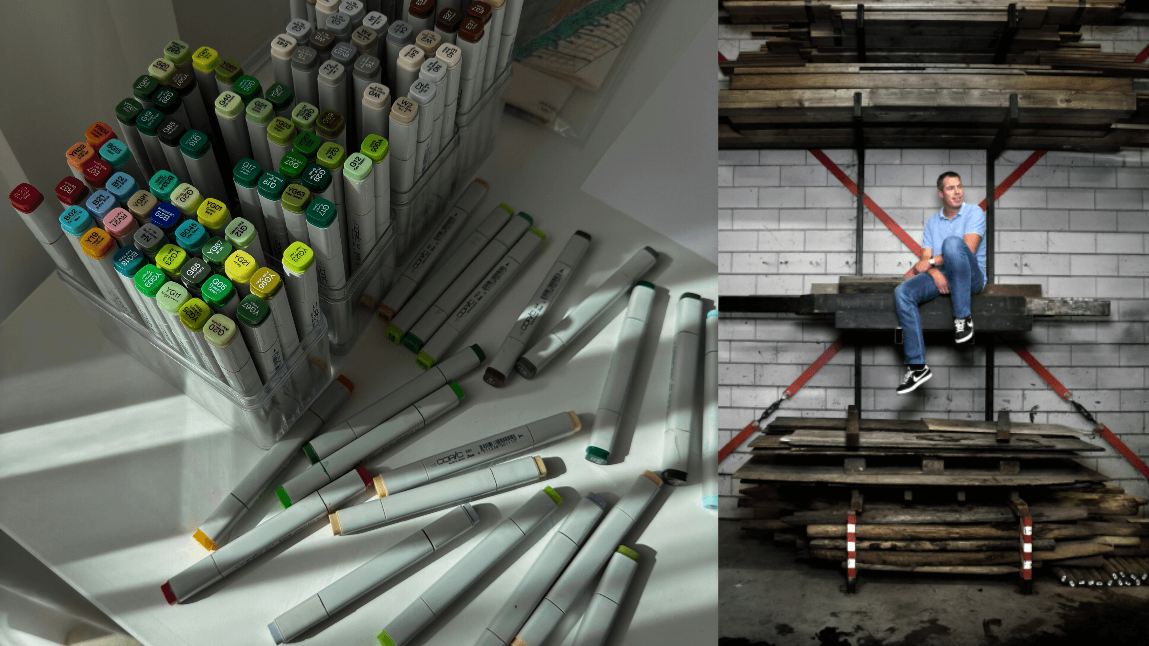 Modern living room with vertical garden, yellow sofas, and stylish coffee tables.