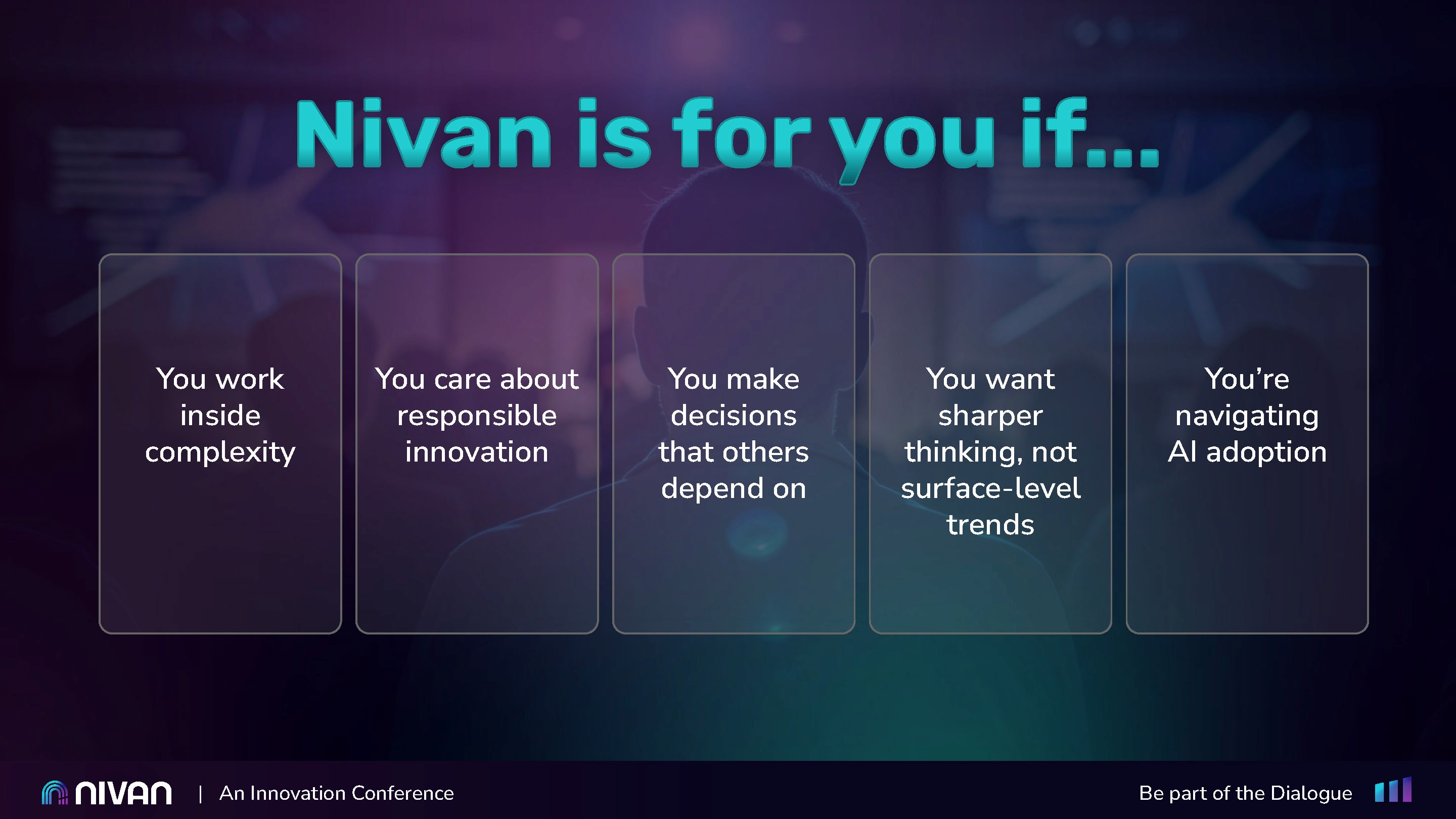 8 variations of nivan logos that includes stacked, horizontal, color, and reverse logos