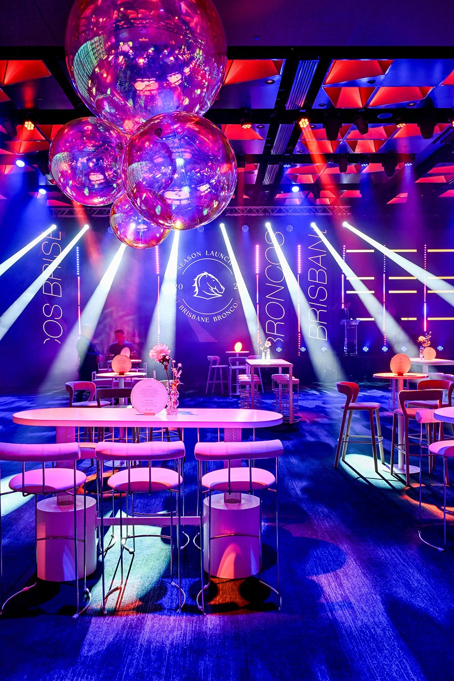 Lights, Visual & Audio set up for the Brisbane Broncos Season Launch Party