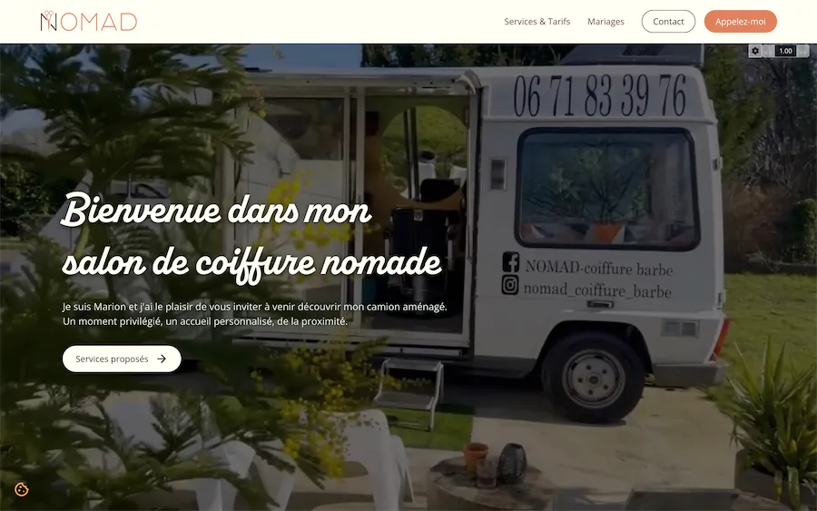 Hero du site de Nomad Coiffure
