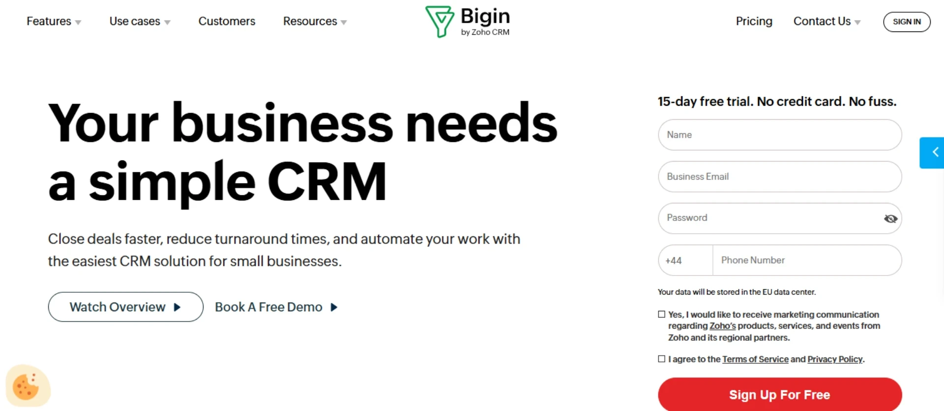 Bigin by Zoho CRM&nbsp;