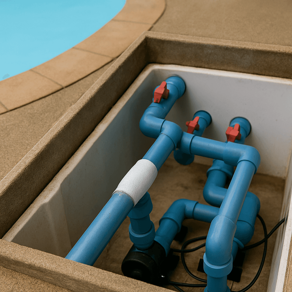 Reparo de canos de piscina com fita vedação resistente a pressão e temperatura