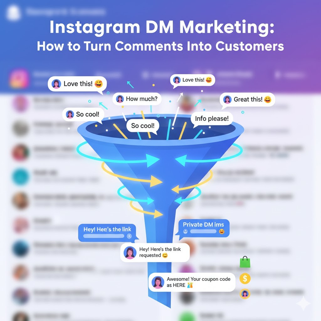 Side-by-side comparison: InstantDM's effortless, click-based Instagram DM sequence creator on the left, showing steps with delay, next to a confusing legacy flow builder with many arrows and a red X on the right. Highlights easy DM automation