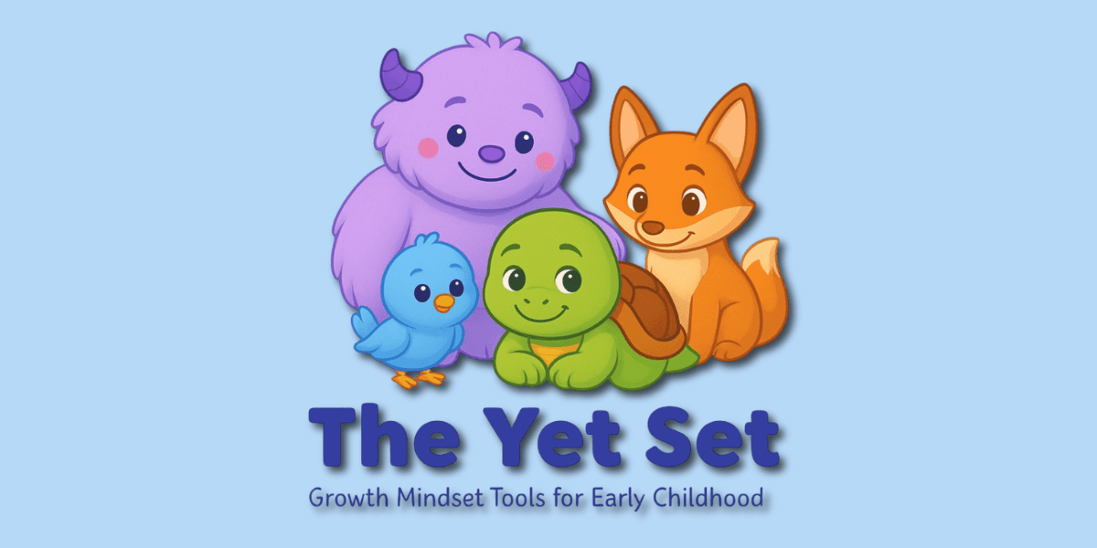 Image ALT Text Generator said:  Illustration of The Yet Set characters promoting growth mindset for children, part of Nicole Reap’s educational mission.
