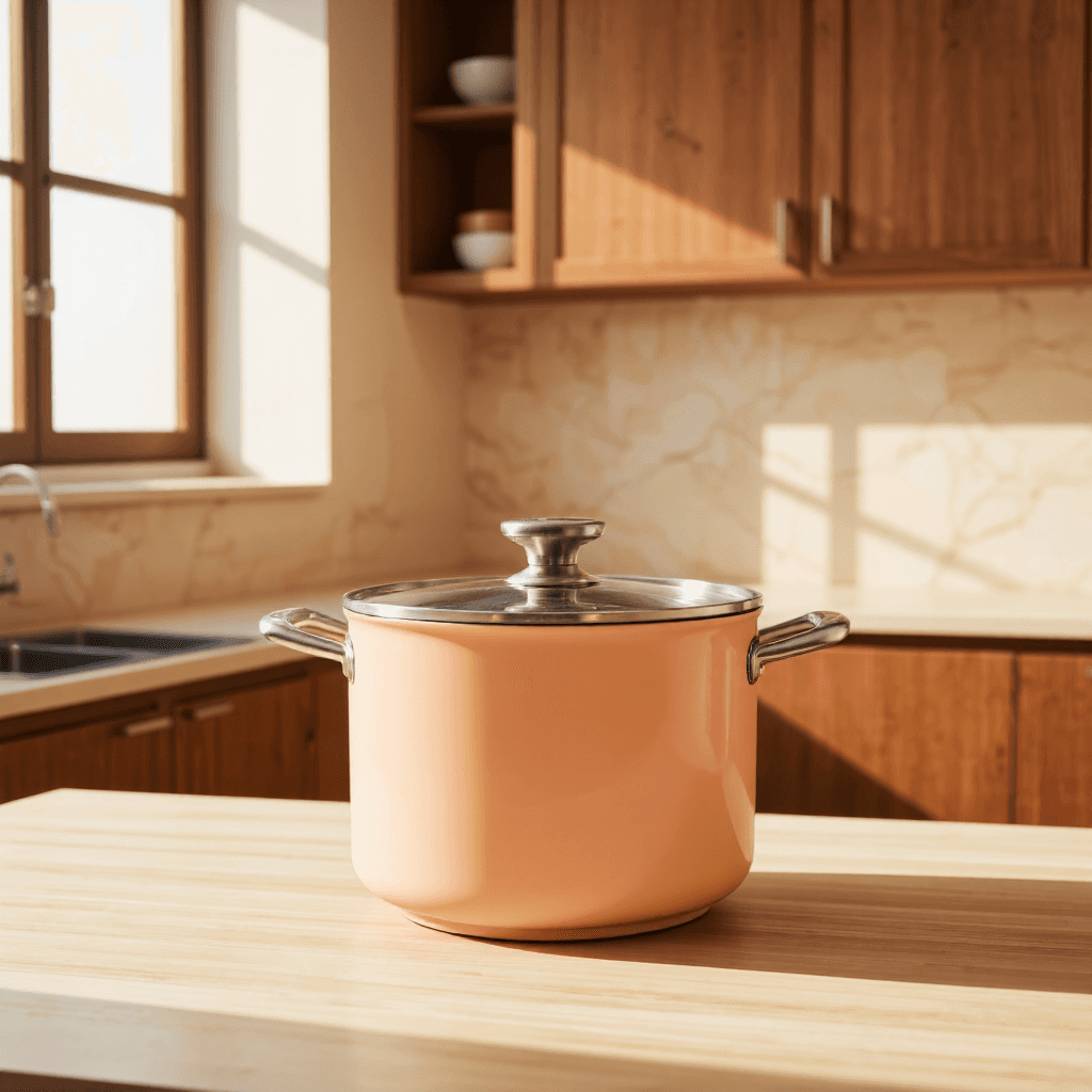 product photography of a cooking pot with a lid