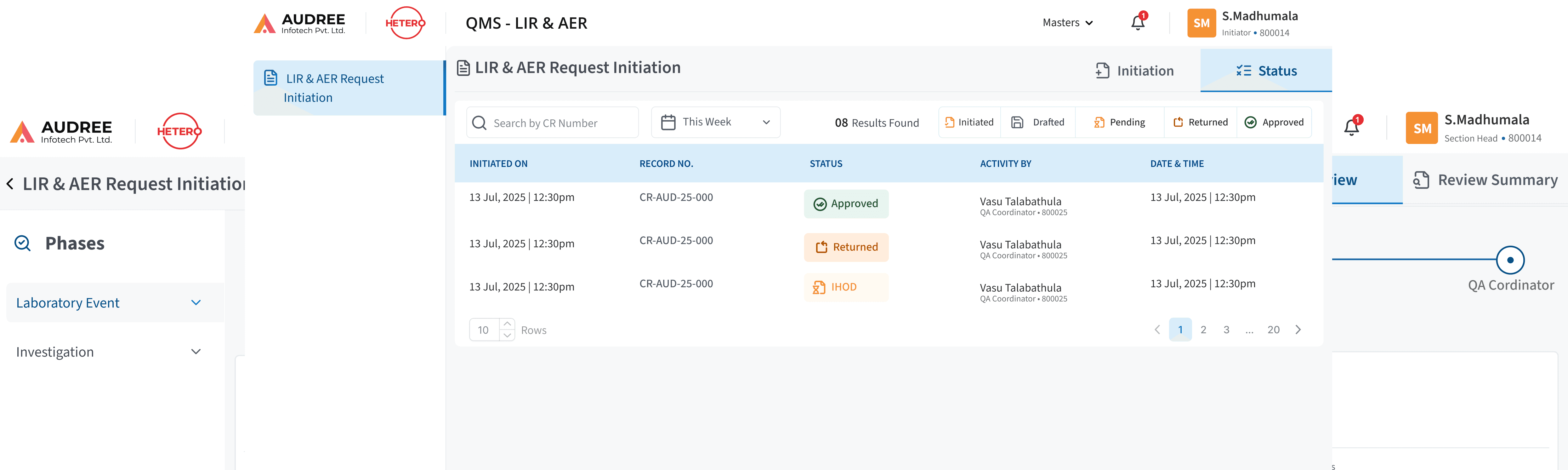 LIR & AER Softwares SScreens